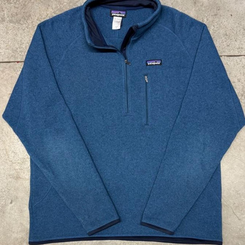 Patagonia Synchilla Better Sweater Fleece Quarter Zip Pullover Blue Sz XL